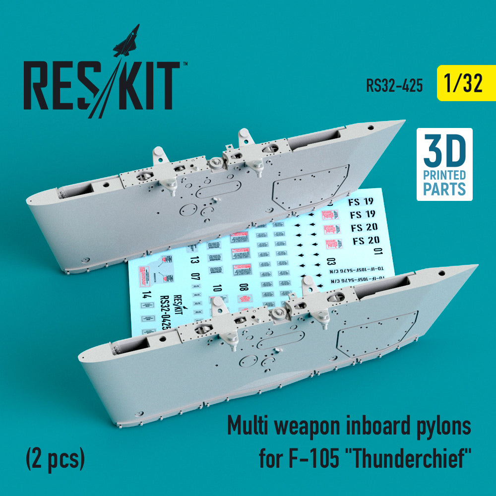 ResKit RS32-0425 1:32 Multi weapon inboard pylons for F-105 Thunderchief