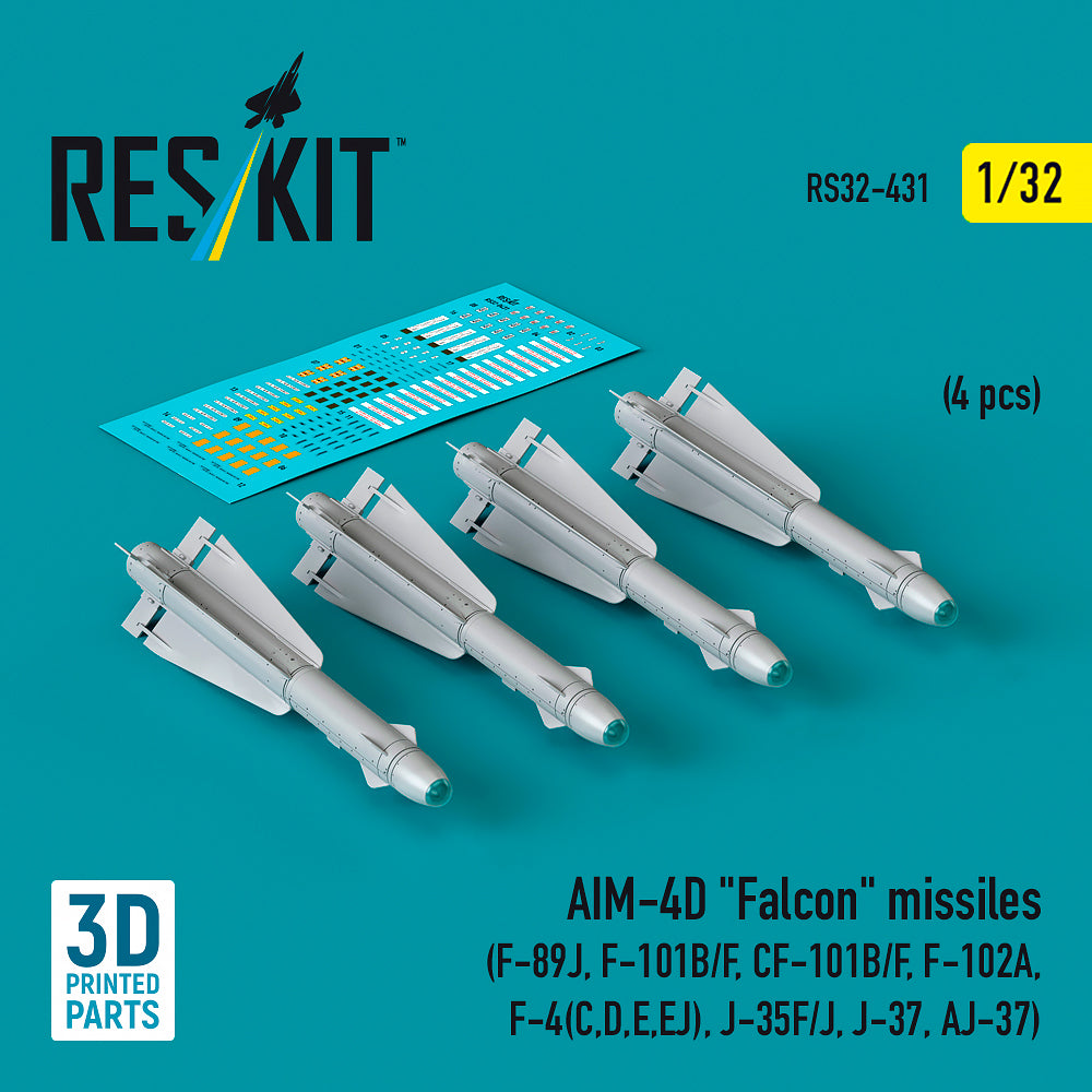 ResKit RS32-0431 1:32 AIM-4D Falcon missiles