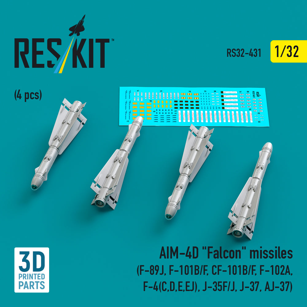 ResKit RS32-0431 1:32 AIM-4D Falcon missiles
