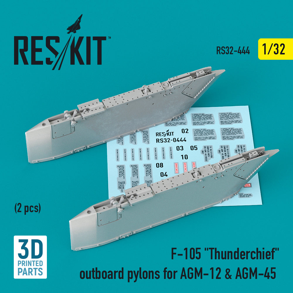ResKit RS32-0444 1:32 F-105D/G Outboard AGM-12/AGM-45 Pylons