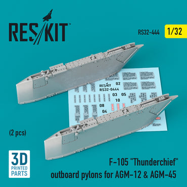 ResKit RS32-0444 1:32 F-105D/G Outboard AGM-12/AGM-45 Pylons