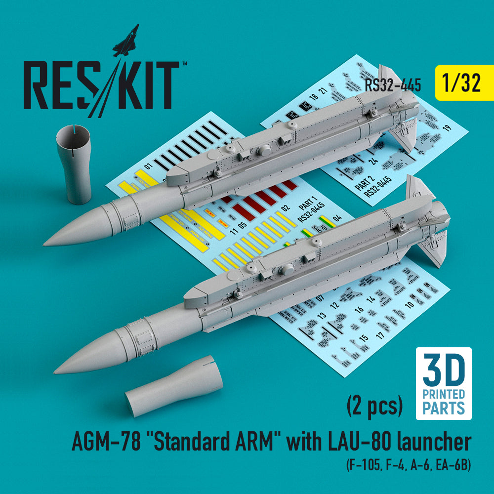 ResKit RS32-0445 1:32 AGM-78 Standard ARM with LAU-80 launcher