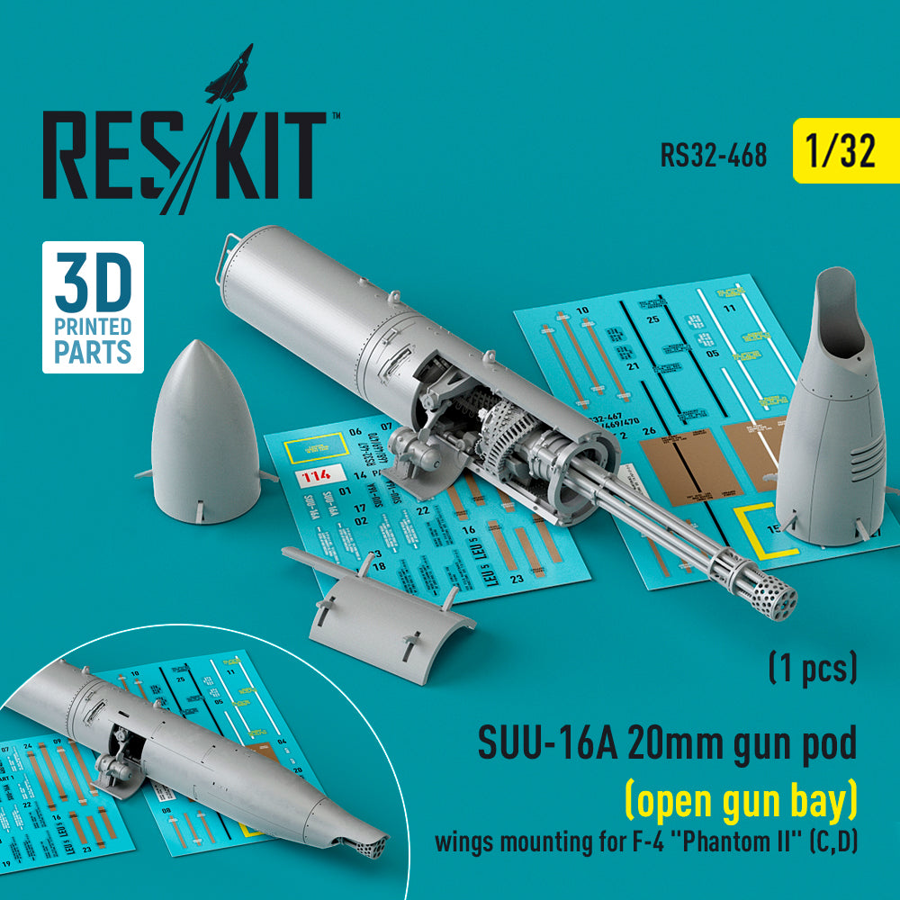 ResKit RS32-0468 1:32 SUU-16A 20mm gun pod