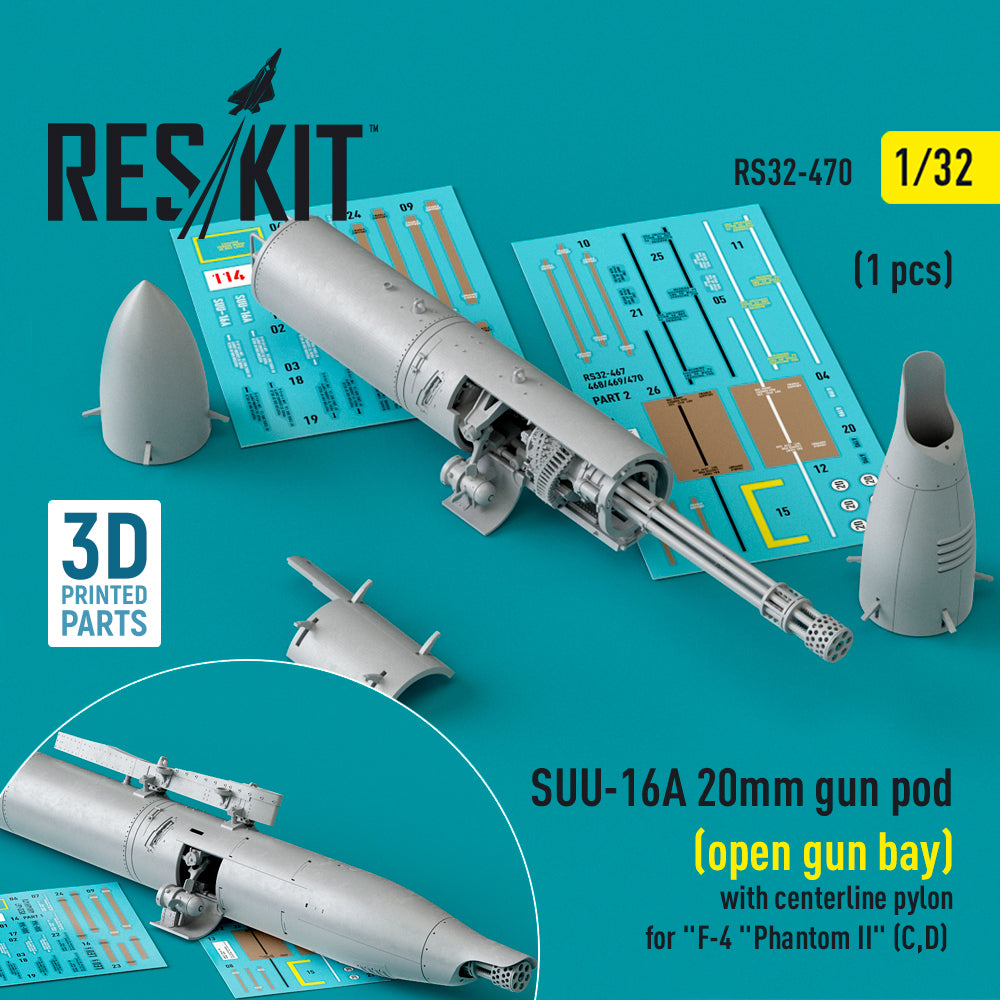 ResKit RS32-0470 1:32 SUU-16A 20mm gun pod