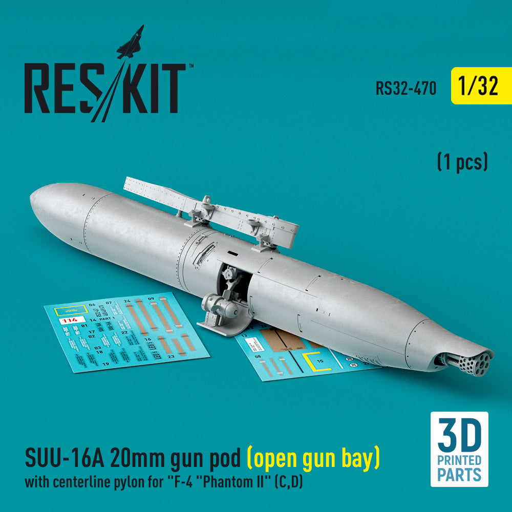 ResKit RS32-0470 1:32 SUU-16A 20mm gun pod