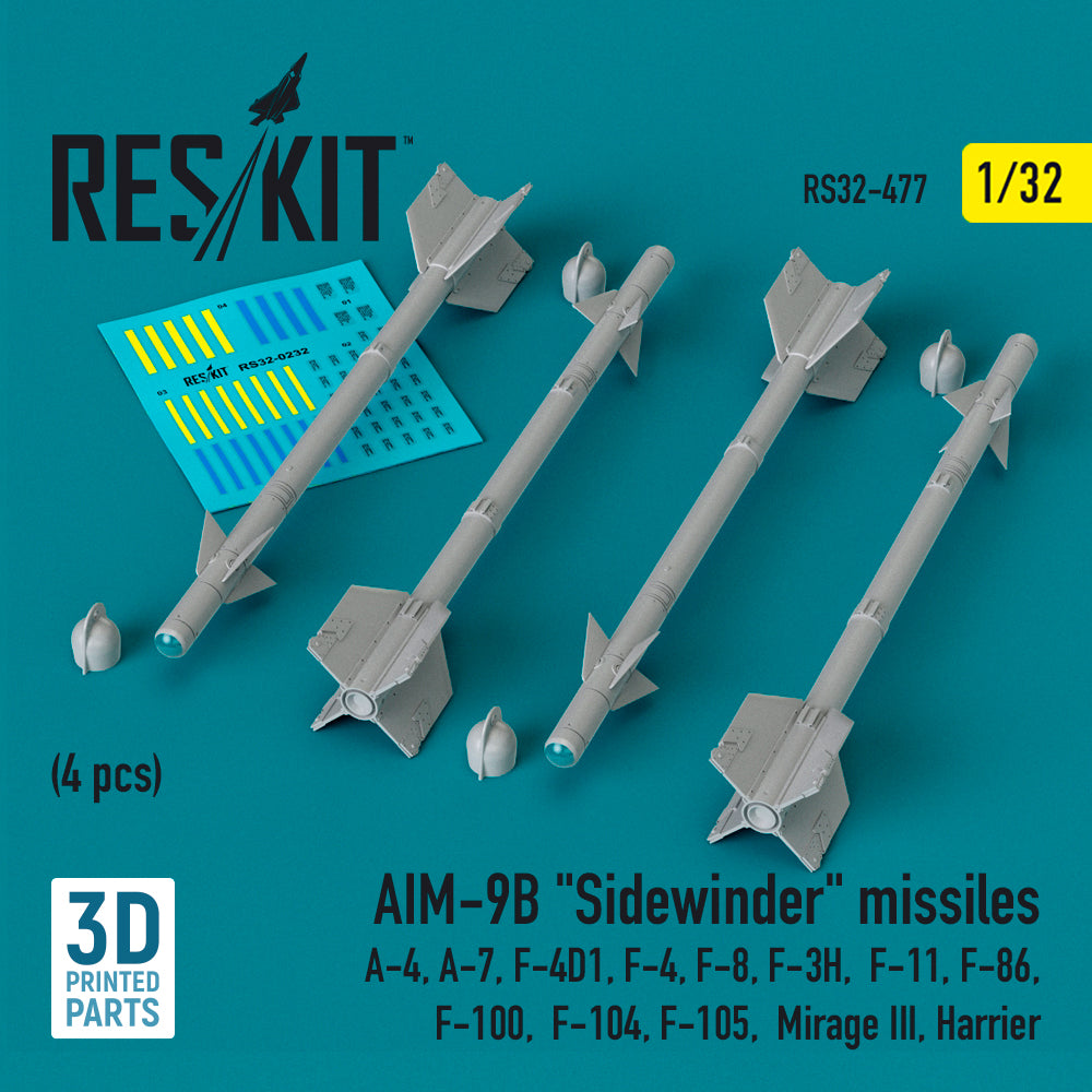 ResKit RS32-0477 1:32 AIM-9B Sidewinder missiles