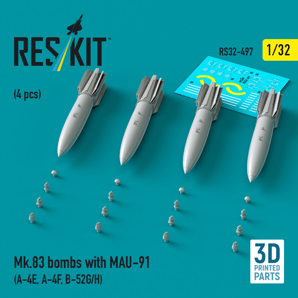 ResKit RS32-0497 1:32 Mk.83 bombs with MAU-91