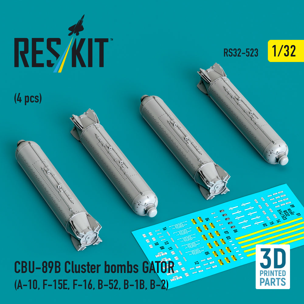 ResKit RS32-0523 1:32 CBU-89B cluster bombs GATOR