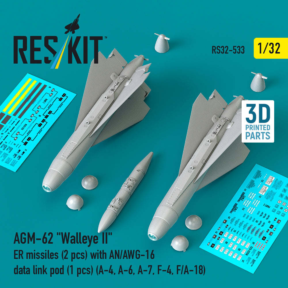 ResKit RS32-0533 1:32 AGM-62 "Walleye II" ER missiles