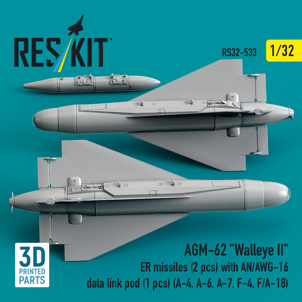 ResKit RS32-0533 1:32 AGM-62 "Walleye II" ER missiles