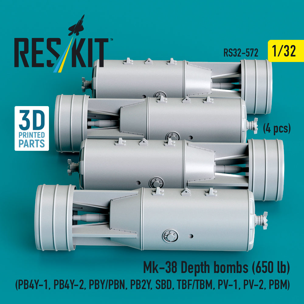 ResKit RS32-0572 1:32 Mk-38 Depth bombs