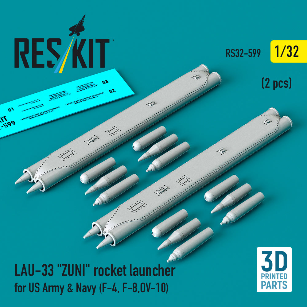 ResKit RS32-0599 1:32 LAU-33 "ZUNI" rocket launcher for US Army & Navy