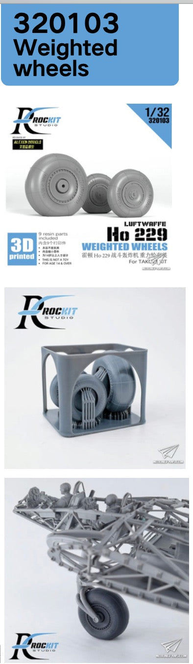 Rockit Studio RS320103 1:32 Horten Ho-229A/Ho-229B weighted wheels