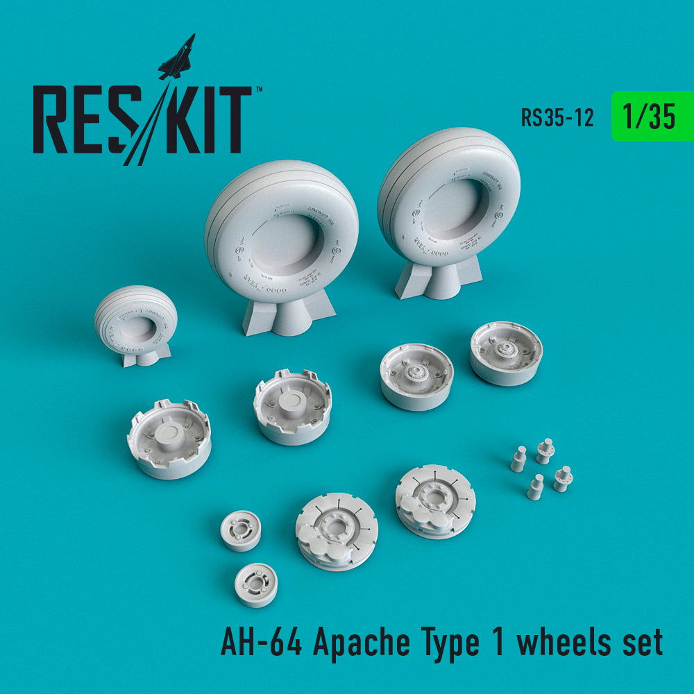 ResKit RS35-0012 1:35 Bell/Boeing AH-64 Apache Type 1 wheels set
