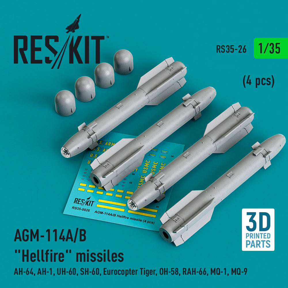 ResKit RS35-0026 1:35 AGM-114A/B Hellfire missile