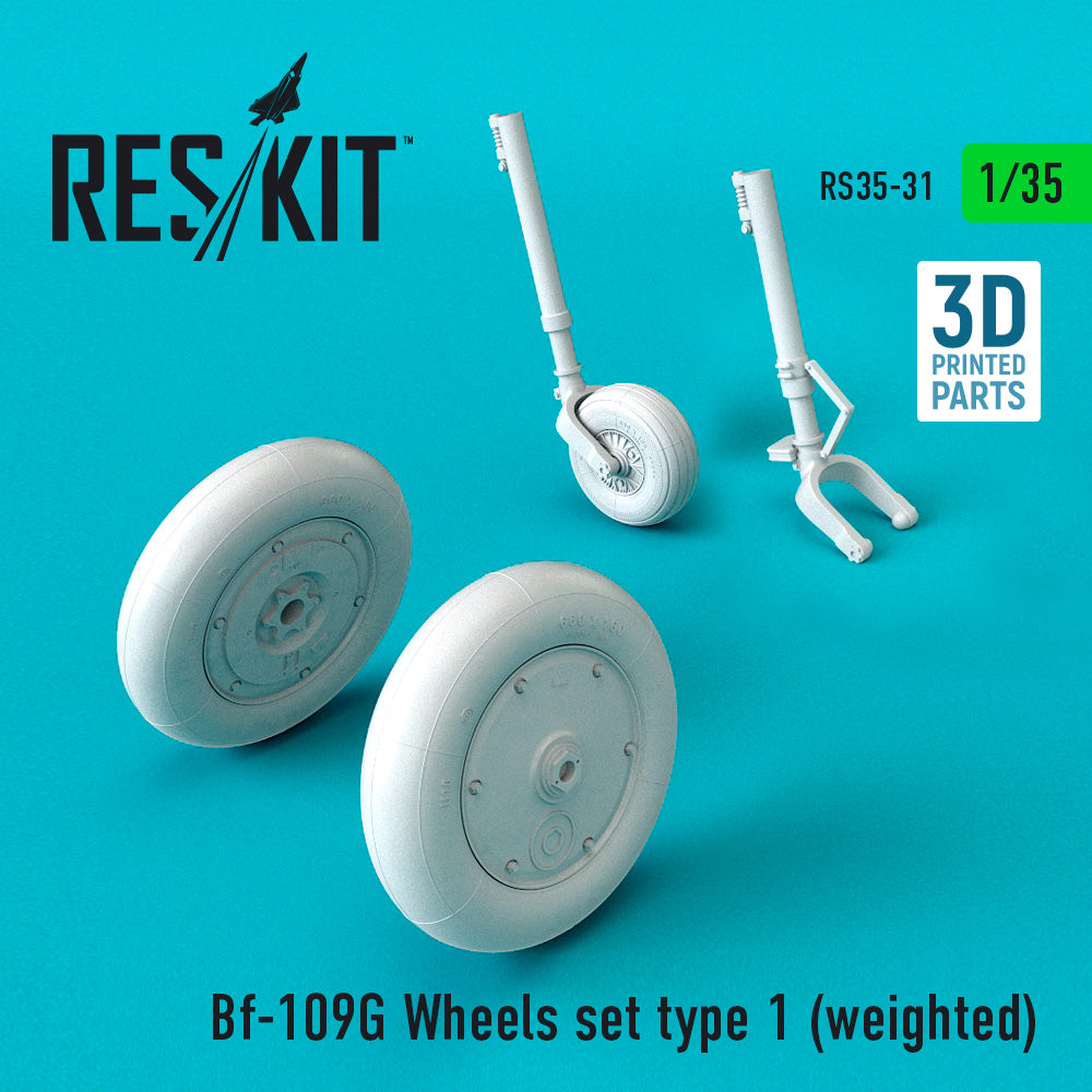 ResKit RS35-0031 1:35 Messerschmitt Bf-109G Wheels set type 1