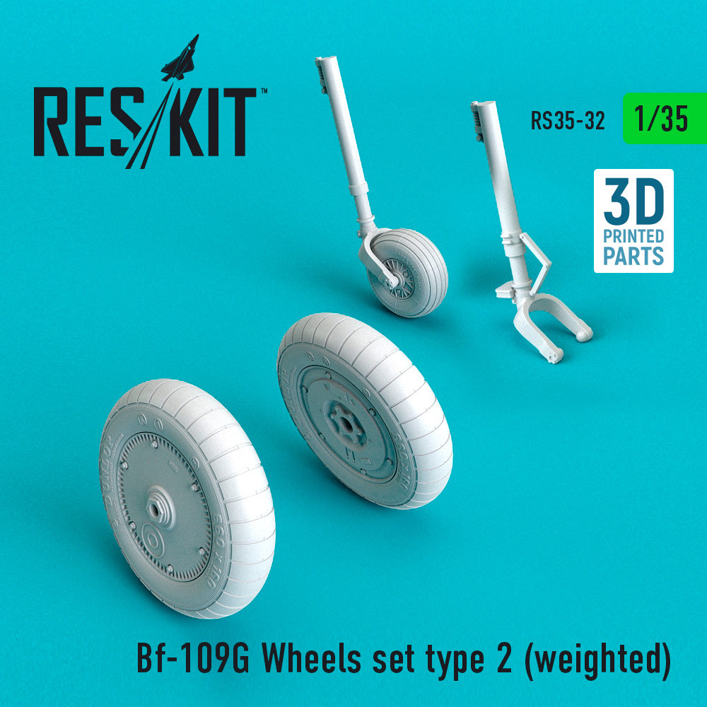ResKit RS35-0032 1:35 Messerschmitt Bf-109G Wheels set type 2