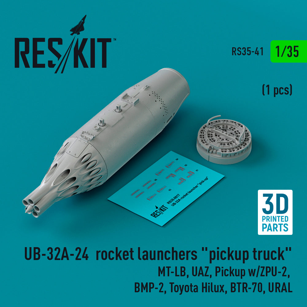 ResKit RS35-0041 1:35 UB-32A-24 rocket launchers pickup truck