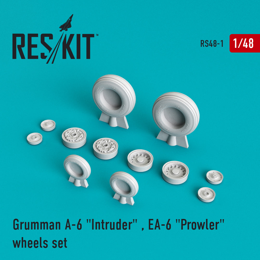 ResKit RS48-0001 1:48 Grumman A-6A/A-6E Intruder , EA-6B Prowler wheels set