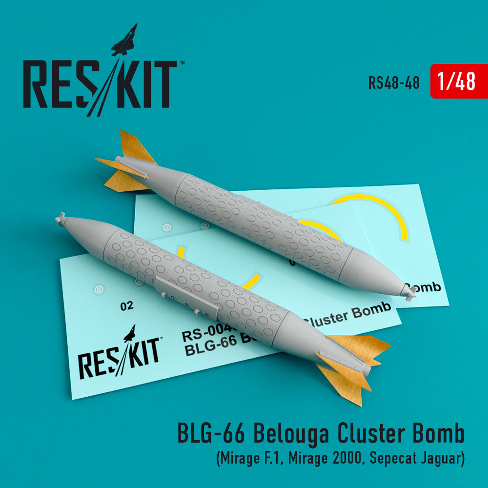 ResKit RS48-0048 1:48 BLG-66 Belouga Cluster Bomb x 2 WILL BE REPLACED BY
