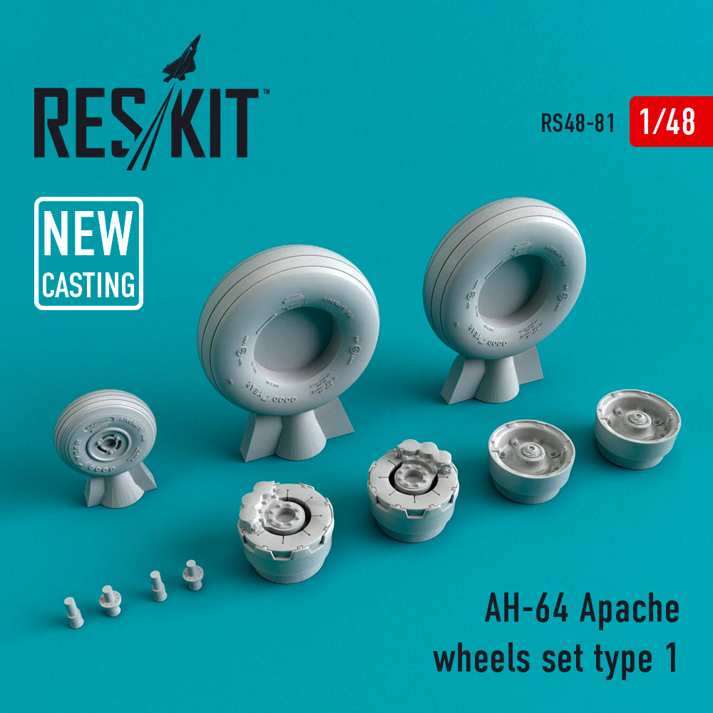 ResKit RS48-0081 1:48 Bell/Boeing AH-64A/AH-64D Apache wheels set