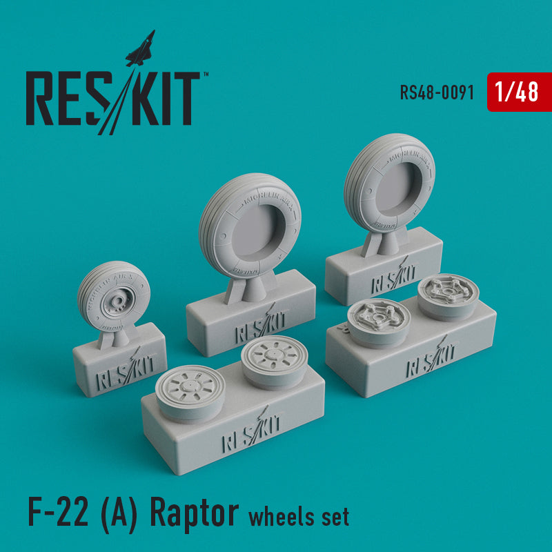 ResKit RS48-0091 1:48 Lockheed-Martin F-22A Raptor wheels set