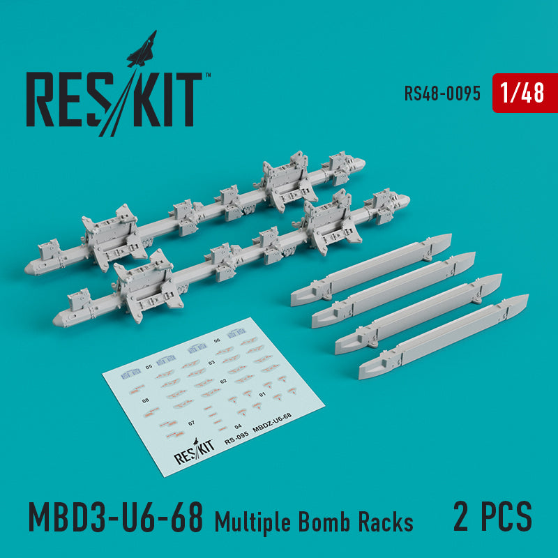 ResKit RS48-0095 1:48 MBD3-U6-68 Multiple Bomb Racks