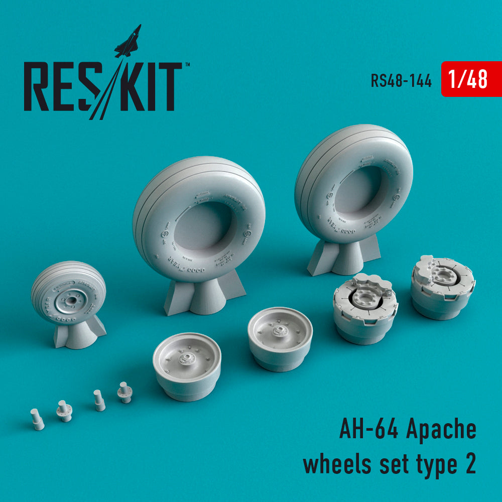 ResKit RS48-0144 1:48 Bell/Boeing AH-64A Apache Type 2 wheels set
