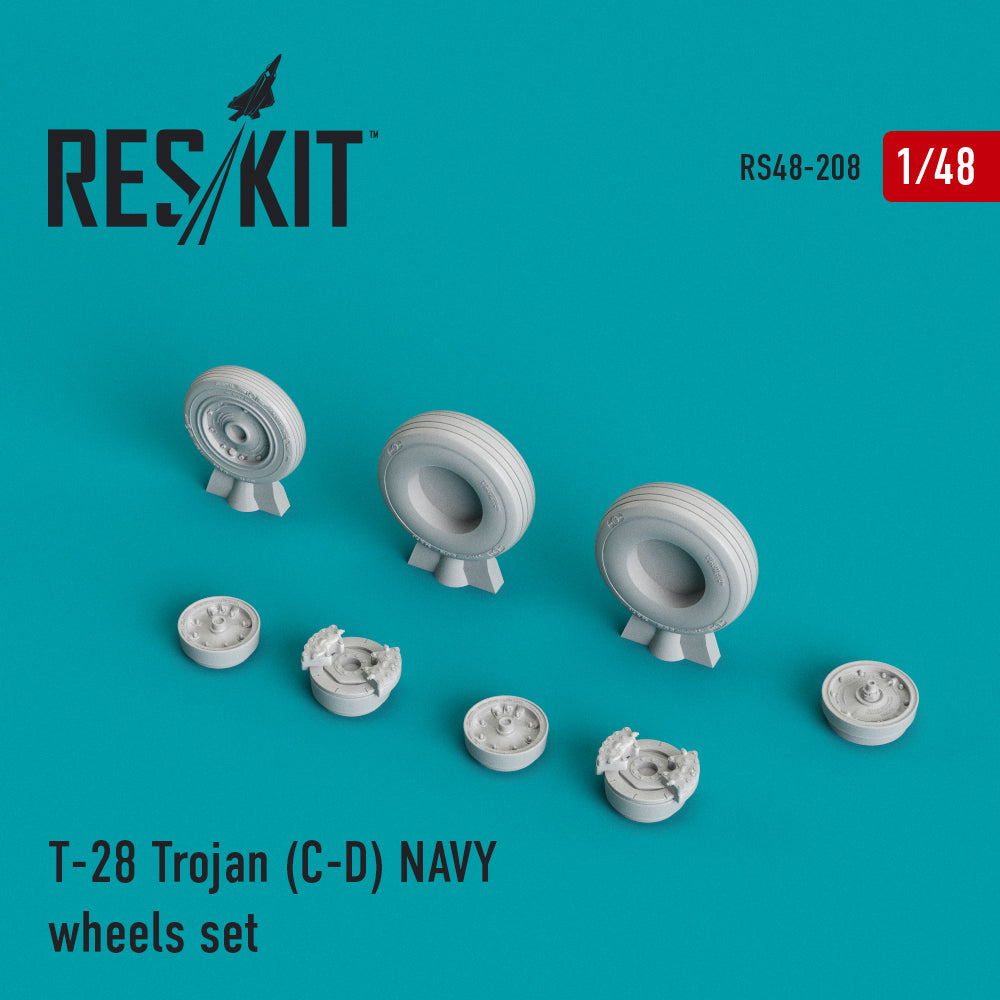 ResKit RS48-0208 1:48 North-American T-28C/T-28D Trojan NAVY wheels set