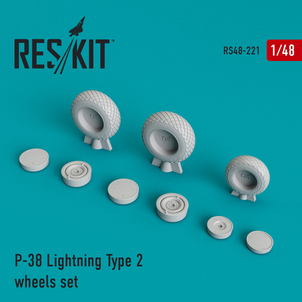 ResKit RS48-0221 1:48 Lockheed P-38 Lightning Type 2 wheels set