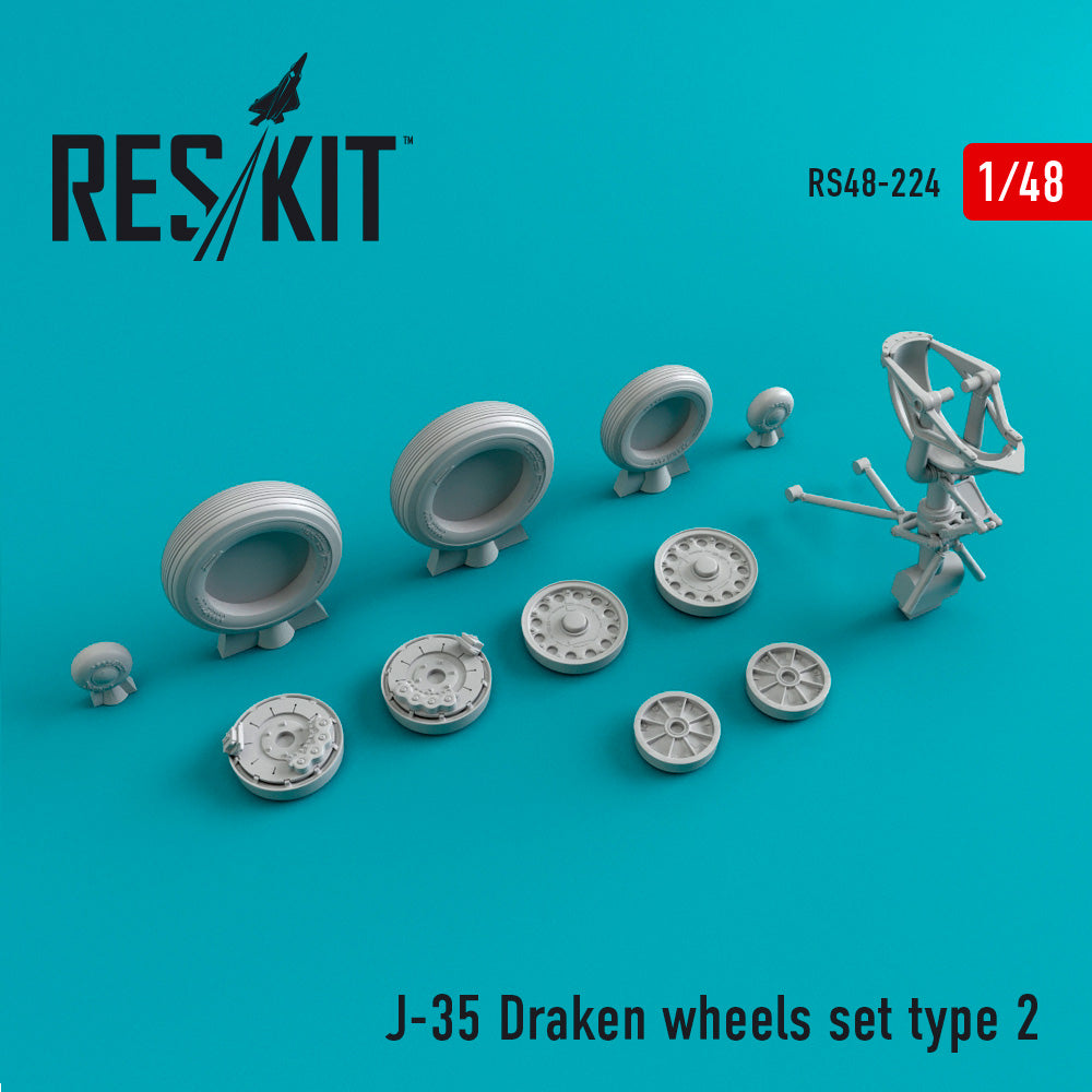 ResKit RS48-0224 1:48 Saab J-35 Draken Type 2 wheels set