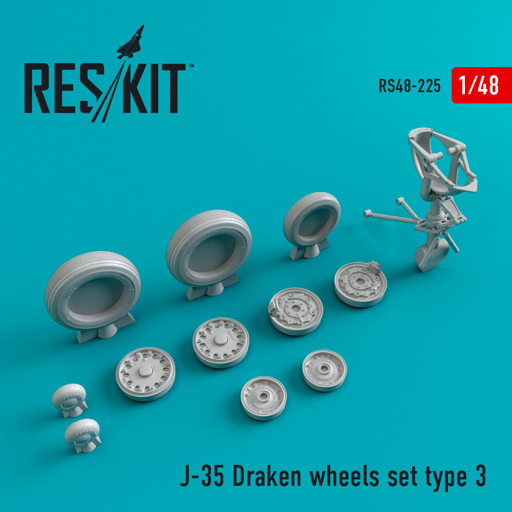 ResKit RS48-0225 1:48 Saab J-35 Draken Type 3 wheels set