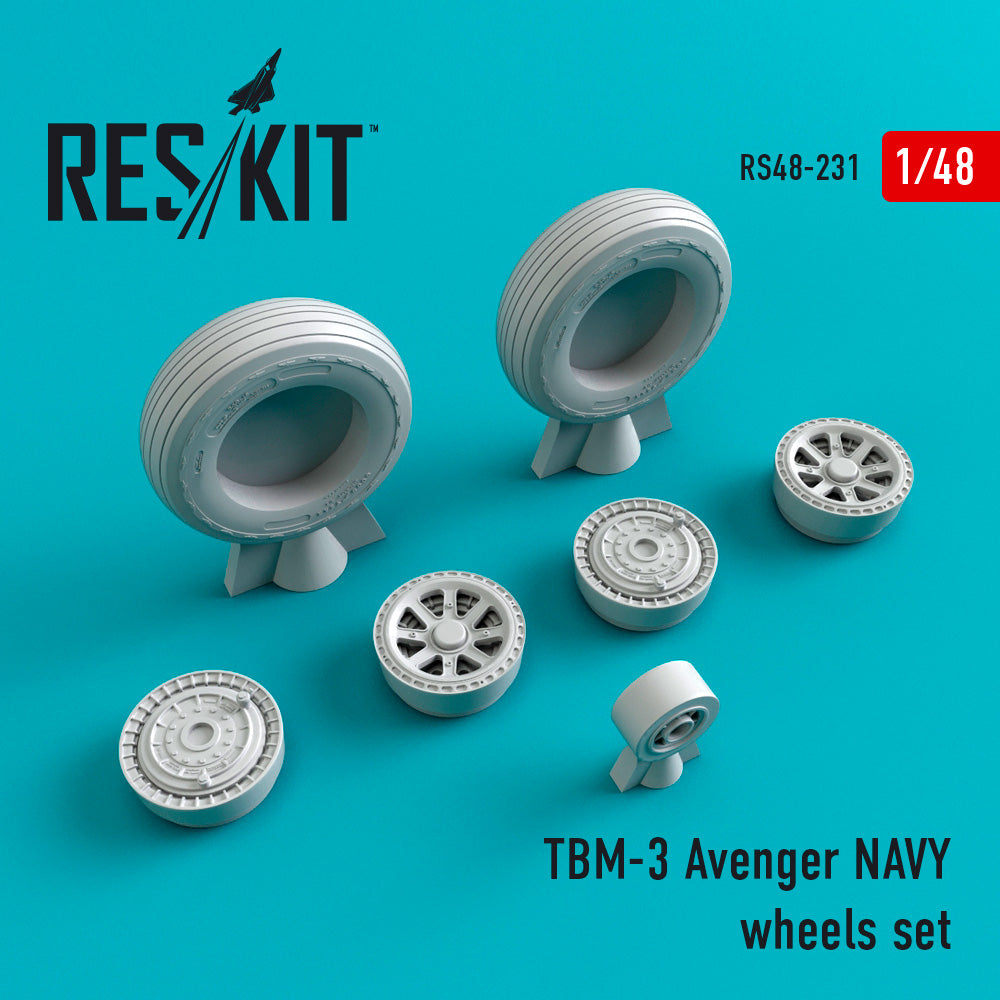 ResKit RS48-0231 1:48 Grumman TBM -3 Avenger NAVY wheels set