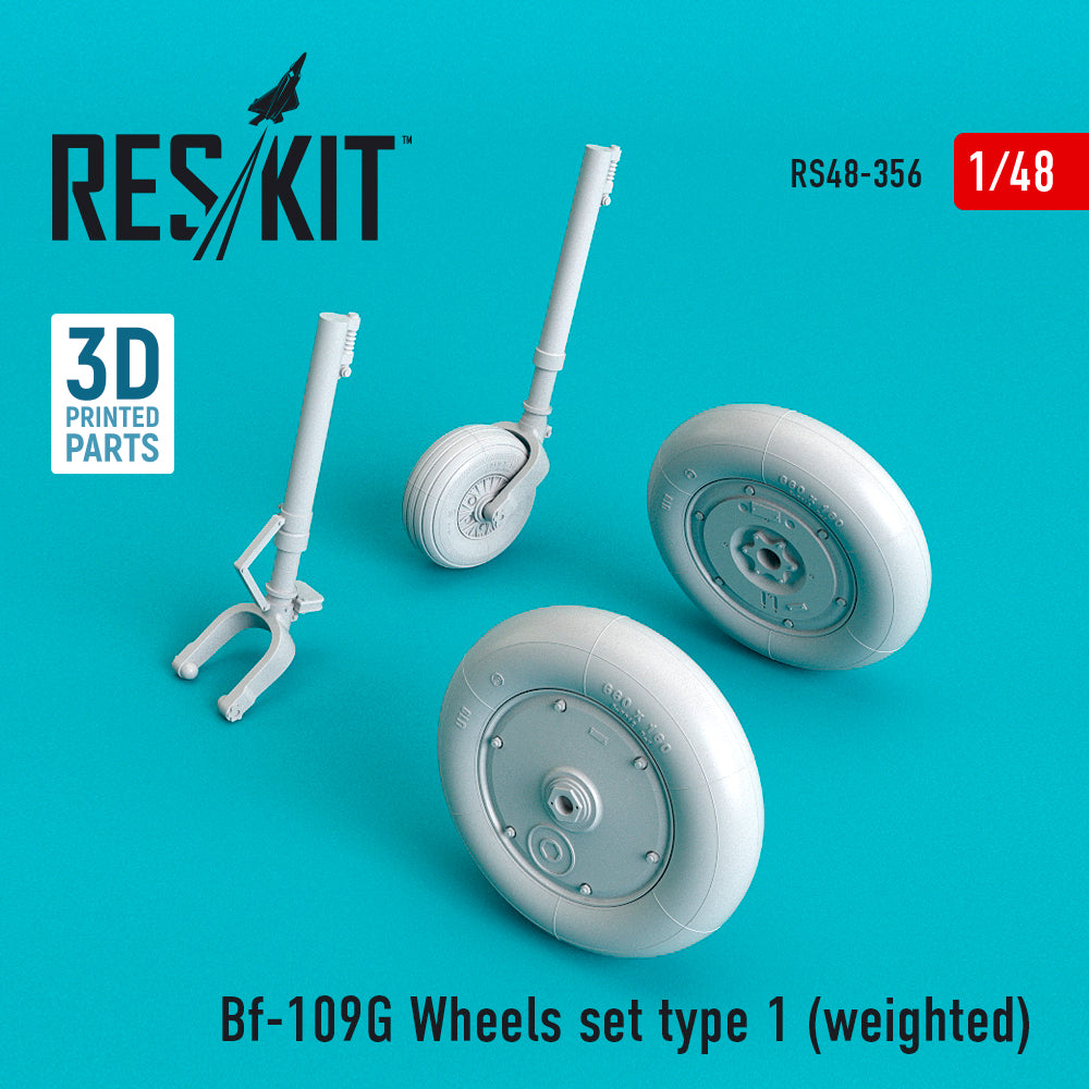 ResKit RS48-0356 1:48 Messerschmitt Bf-109G Wheels set type 1