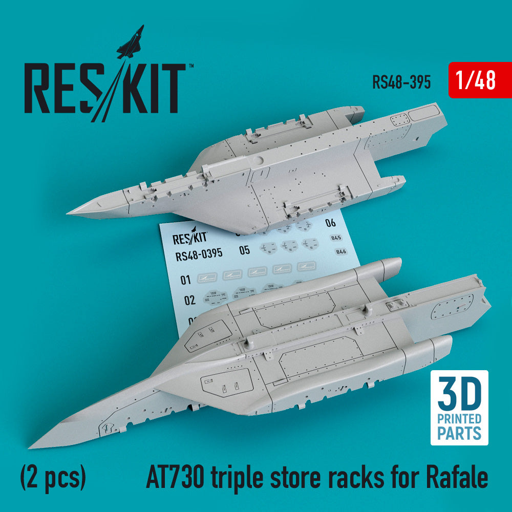 ResKit RS48-0395 1:48 AT730 triple store racks for Dassault Rafale