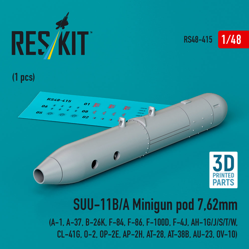 ResKit RS48-0415 1:48 SUU-11B/A Minigun pod 7,62mm