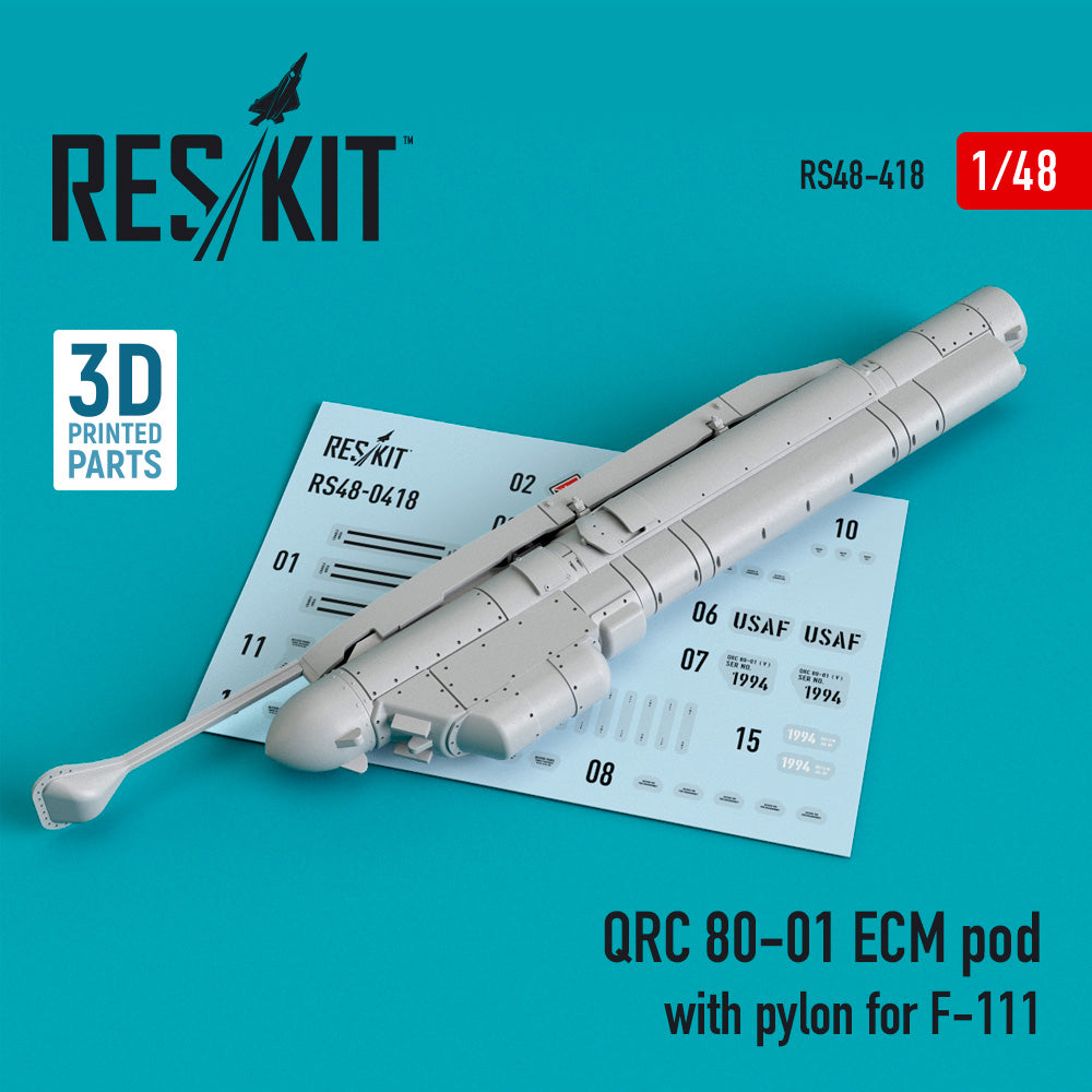 ResKit RS48-0418 1:48 QRC 80-01 ECM pod with pylon for General-Dynamics F-111