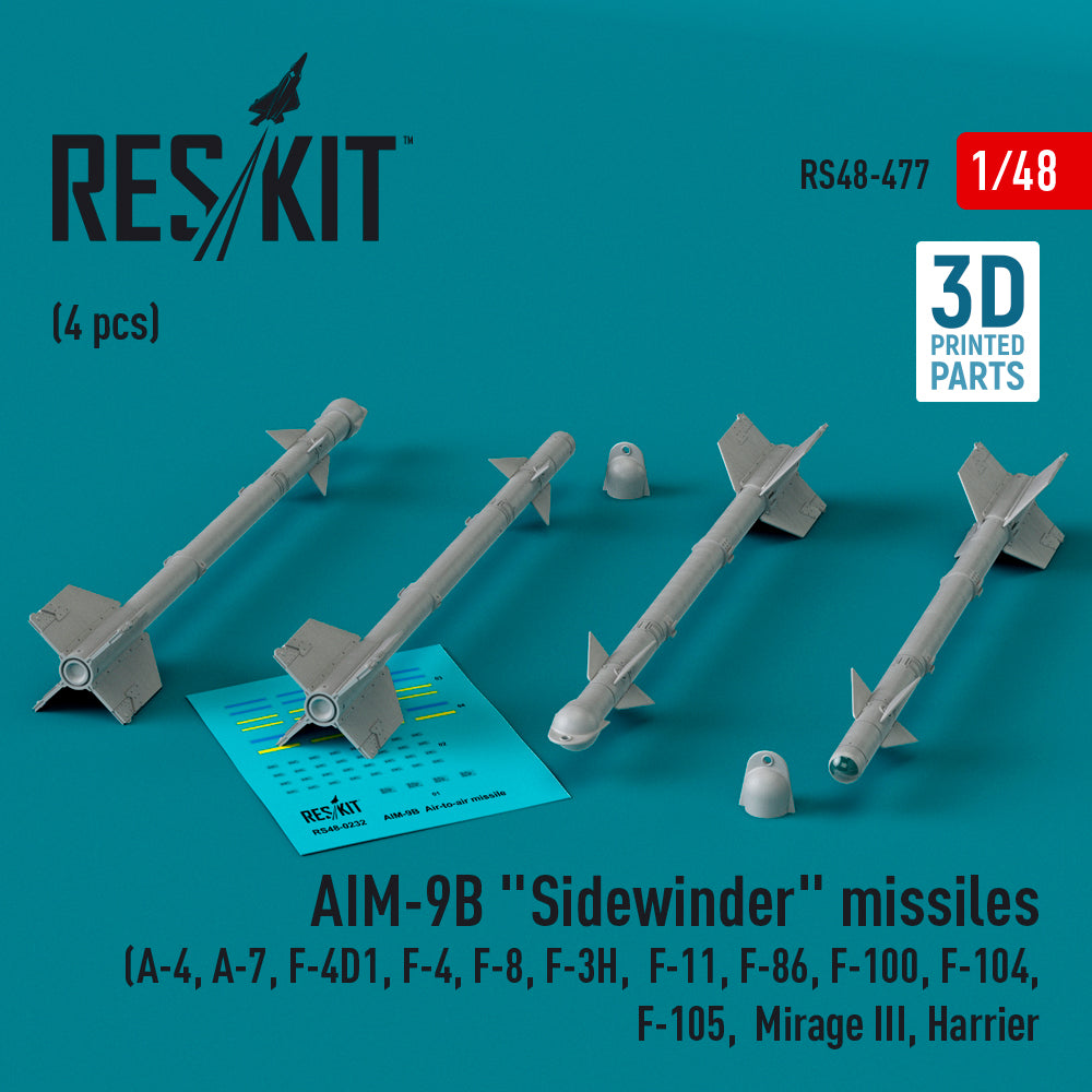ResKit RS48-0477 1:48 AIM-9B Sidewinder missiles