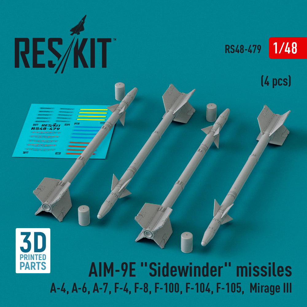 ResKit RS48-0479 1:48 AIM-9E Sidewinder missiles