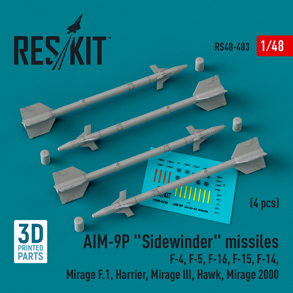 ResKit RS48-0483 1:48 AIM-9P Sidewinder missiles
