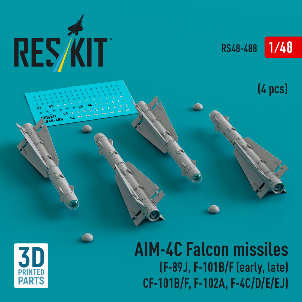 ResKit RS48-0488 1:48 AIM-4C Falcon missiles
