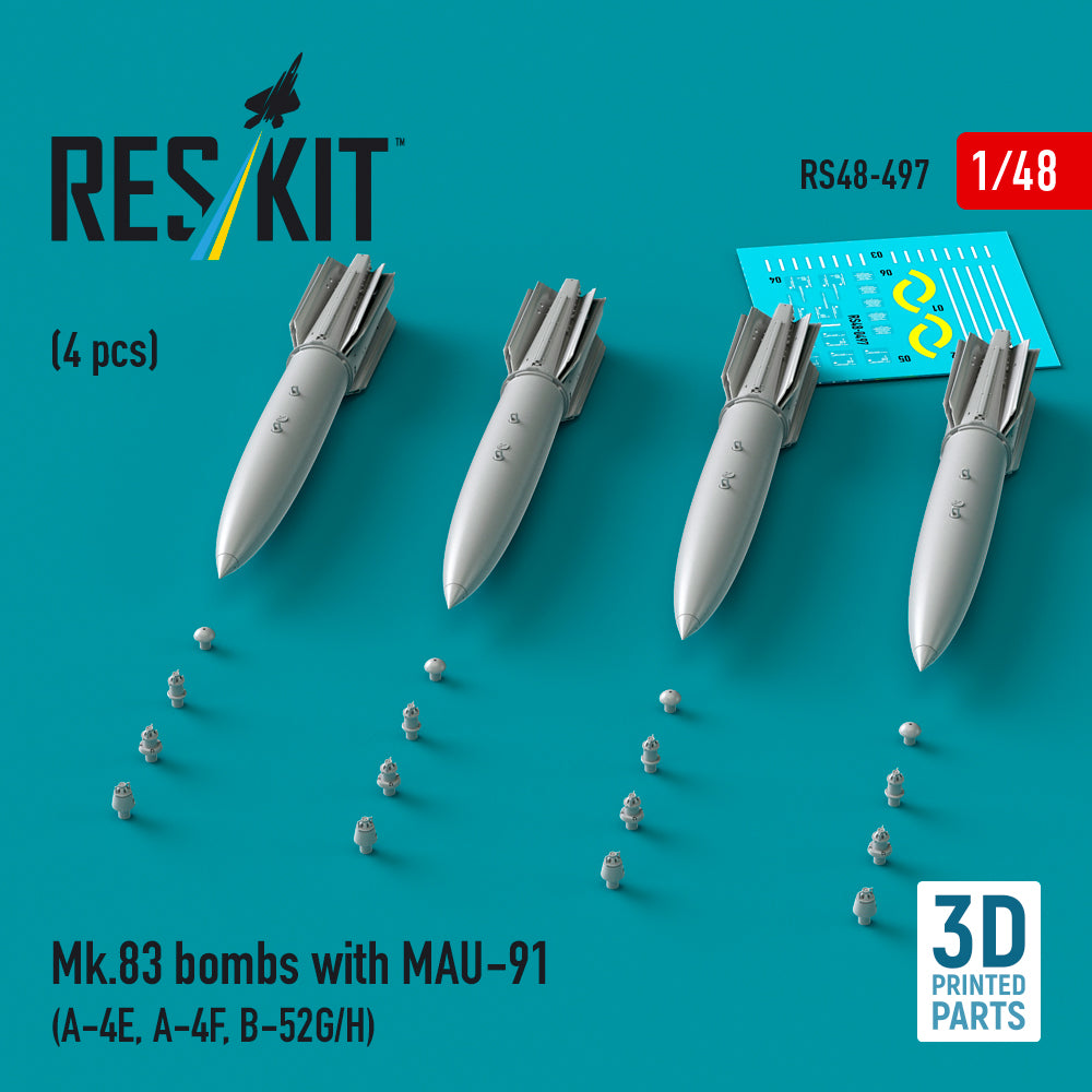 ResKit RS48-0497 1:48 Mk.83 bombs with MAU-91