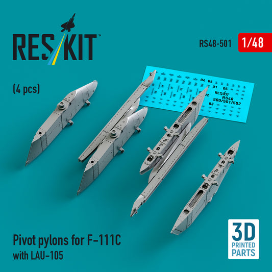 ResKit RS48-0501 1:48 Pivot pylons for General-Dynamics F-111C with LAU-105