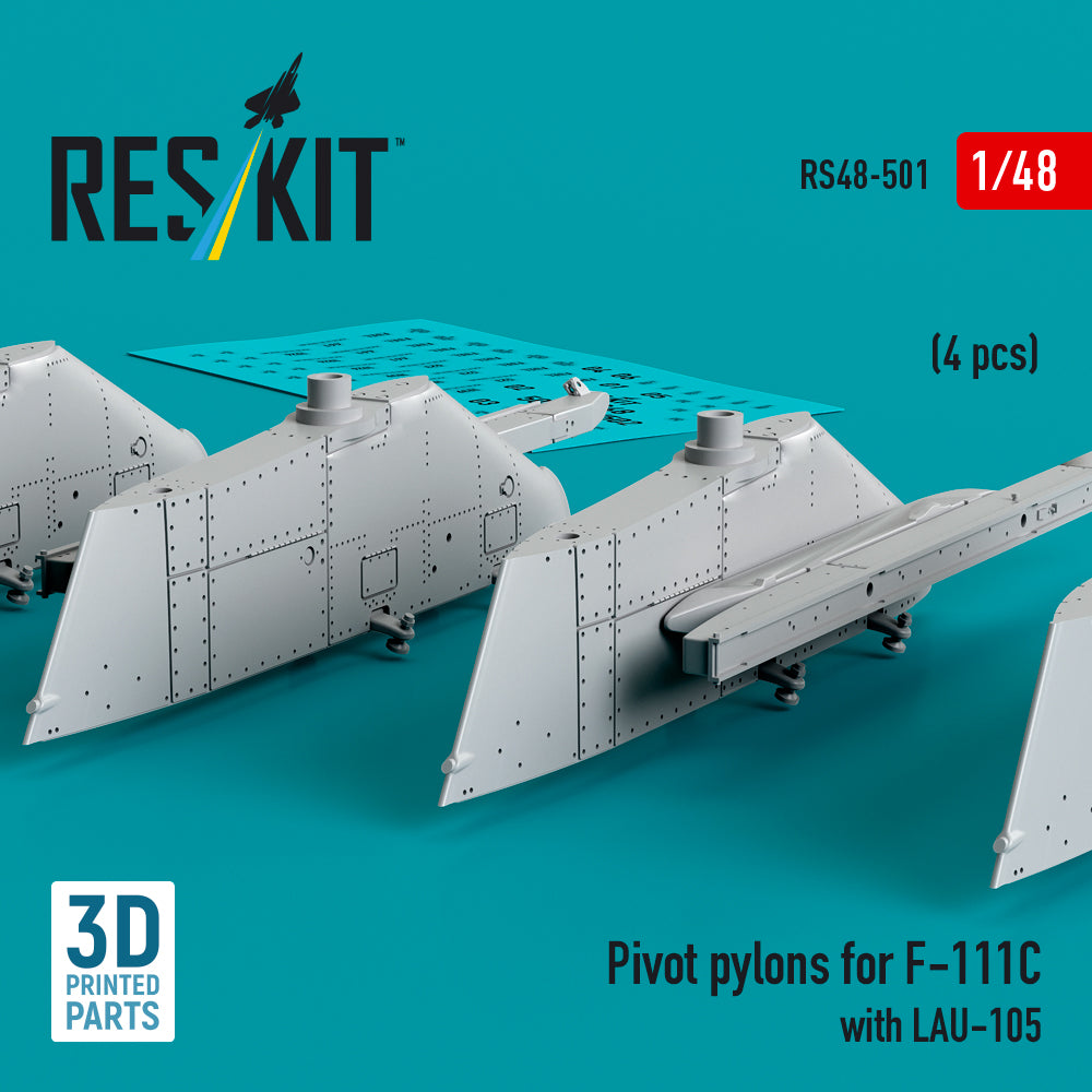 ResKit RS48-0501 1:48 Pivot pylons for General-Dynamics F-111C with LAU-105