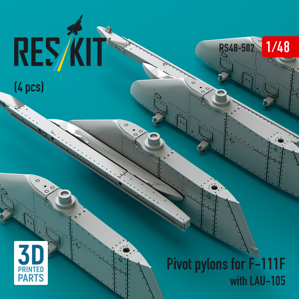 ResKit RS48-0502 1:48 Pivot pylons for General-Dynamics F-111F with LAU-105