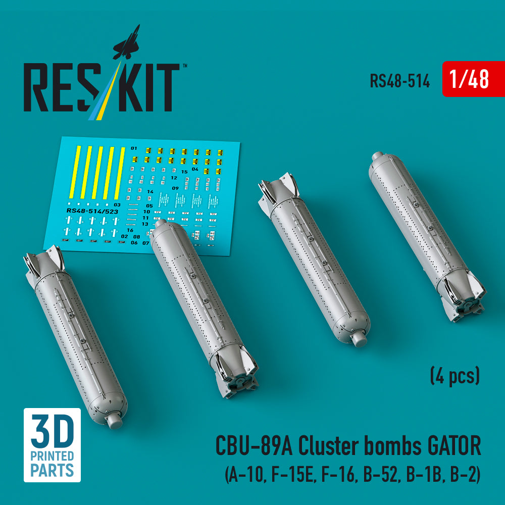ResKit RS48-0514 1:48 CBU-89A cluster bombs GATOR