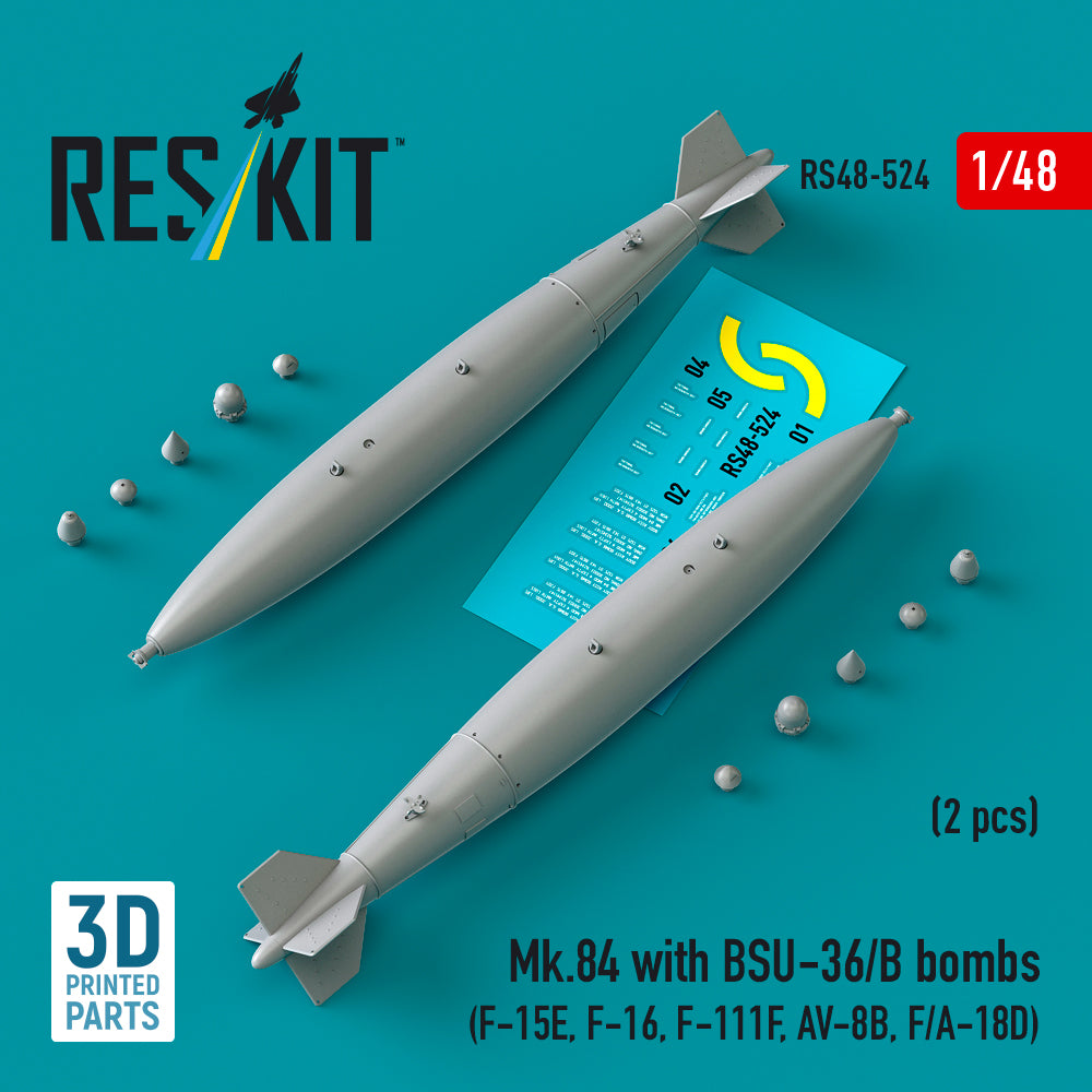 ResKit RS48-0524 1:48 Mk.84 with BSU-36/B bombs