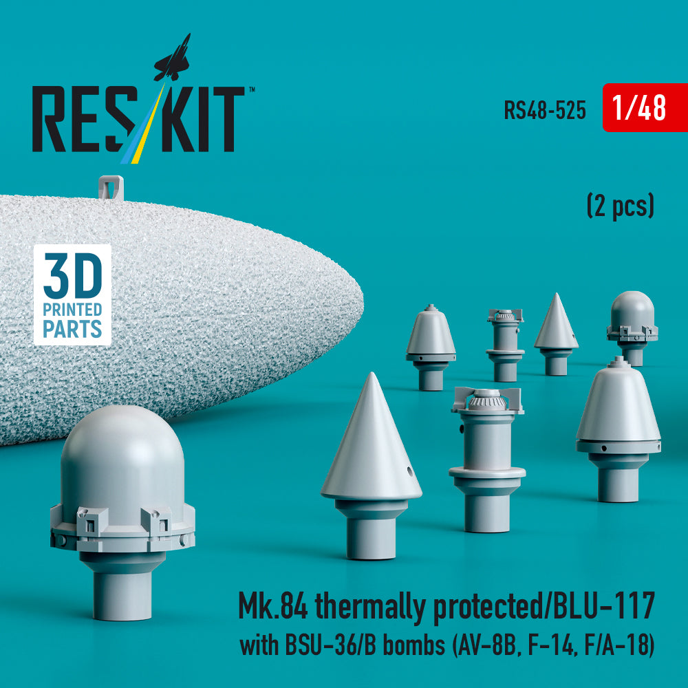 ResKit RS48-0525 1:48 Mk.84 thermally protected/BLU-117 with BSU-36/B bombs