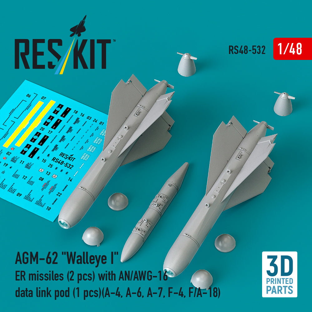 ResKit RS48-0532 1:48 AGM-62 "Walleye I" ER missiles
