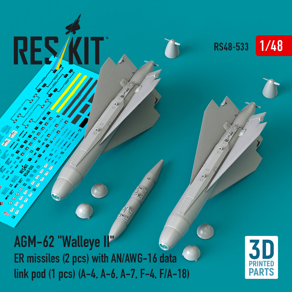 ResKit RS48-0533 1:48 AGM-62 "Walleye II" ER missiles